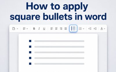 How to Apply Square Bullets in Word: Step-by-Step Guide