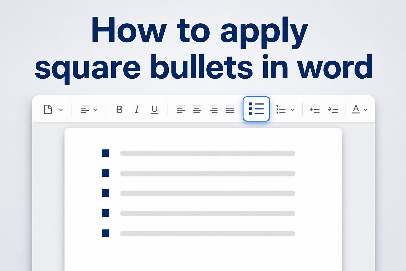 How to apply square bullets in Word